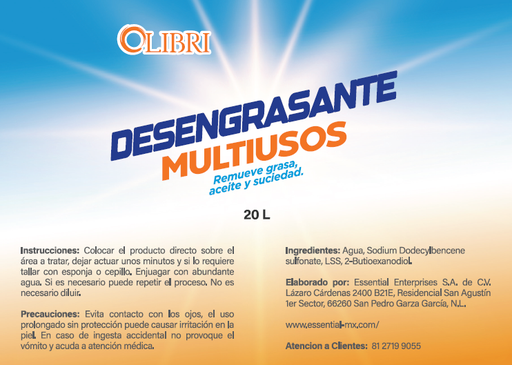 [HYB-OLI-0005] Desengrasante Liquido 20 L 